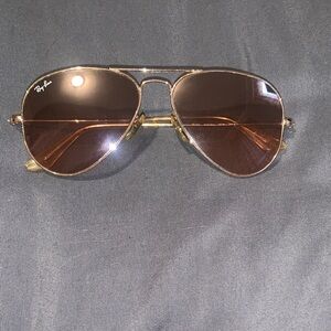 Ray-Ban Aviator Womens Gold Frame Brown Lens Sunglasses